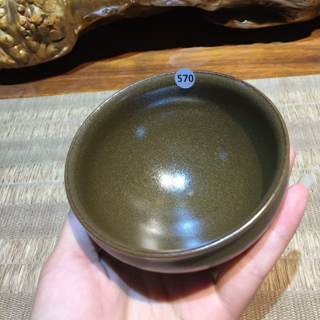 陳瑜 龍窖柴燒手工盞 茶沫釉束口：9.5*5.5