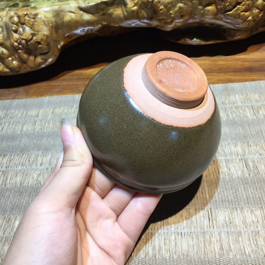 陳瑜 龍窖柴燒手工盞 茶沫釉束口：9.5*5.5