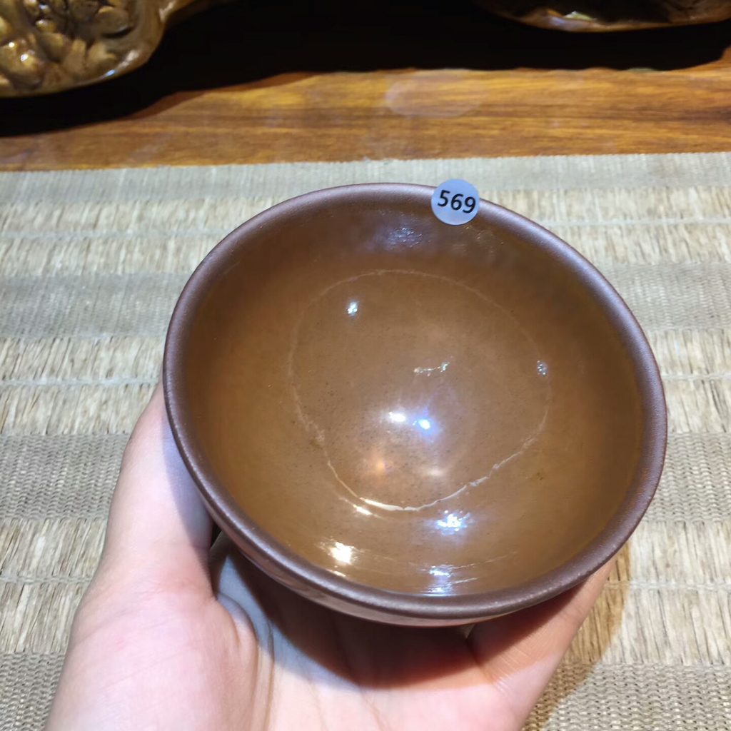 陳瑜 龍窖柴燒手工盞 柿紅釉束口：9*5