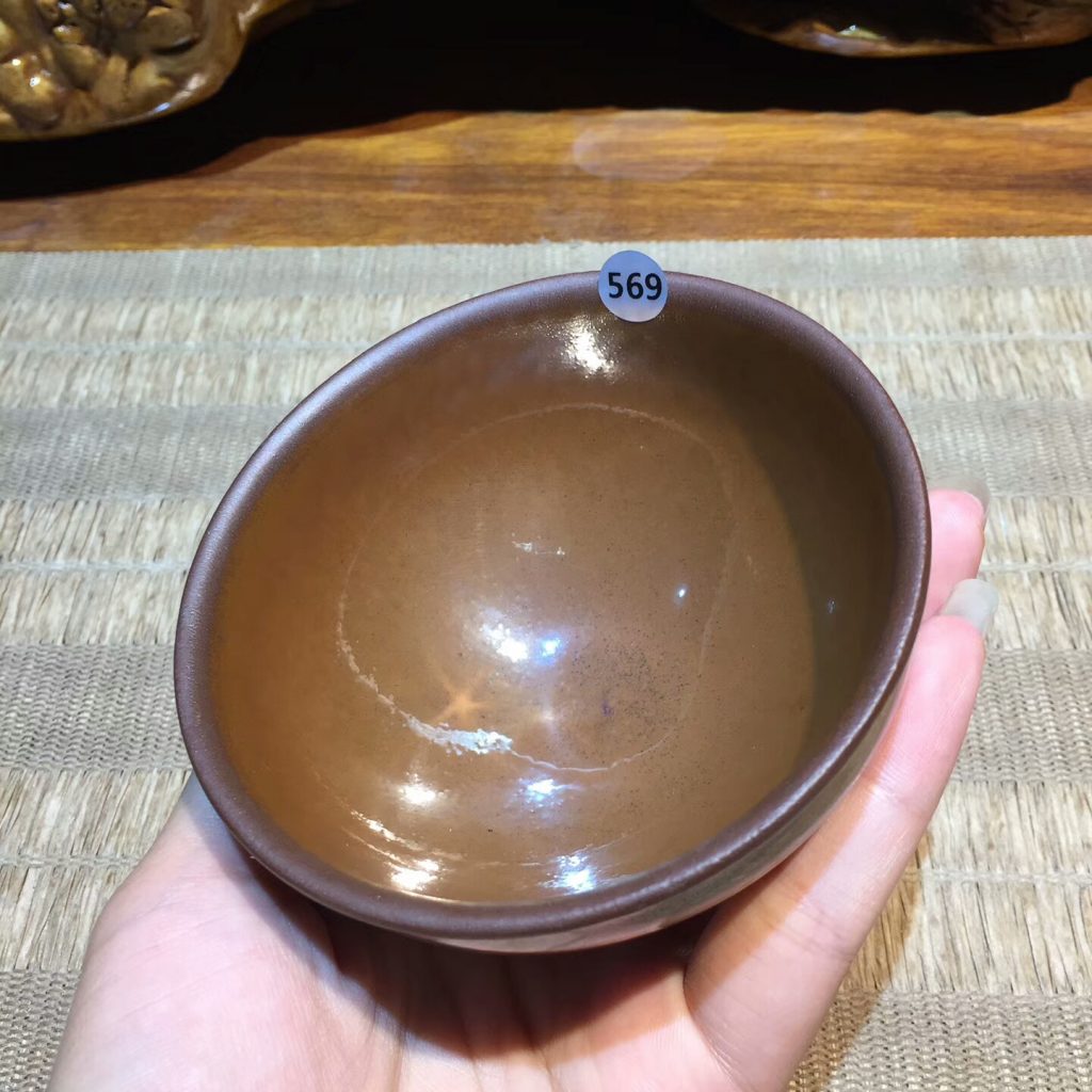 陳瑜 龍窖柴燒手工盞 柿紅釉束口：9*5