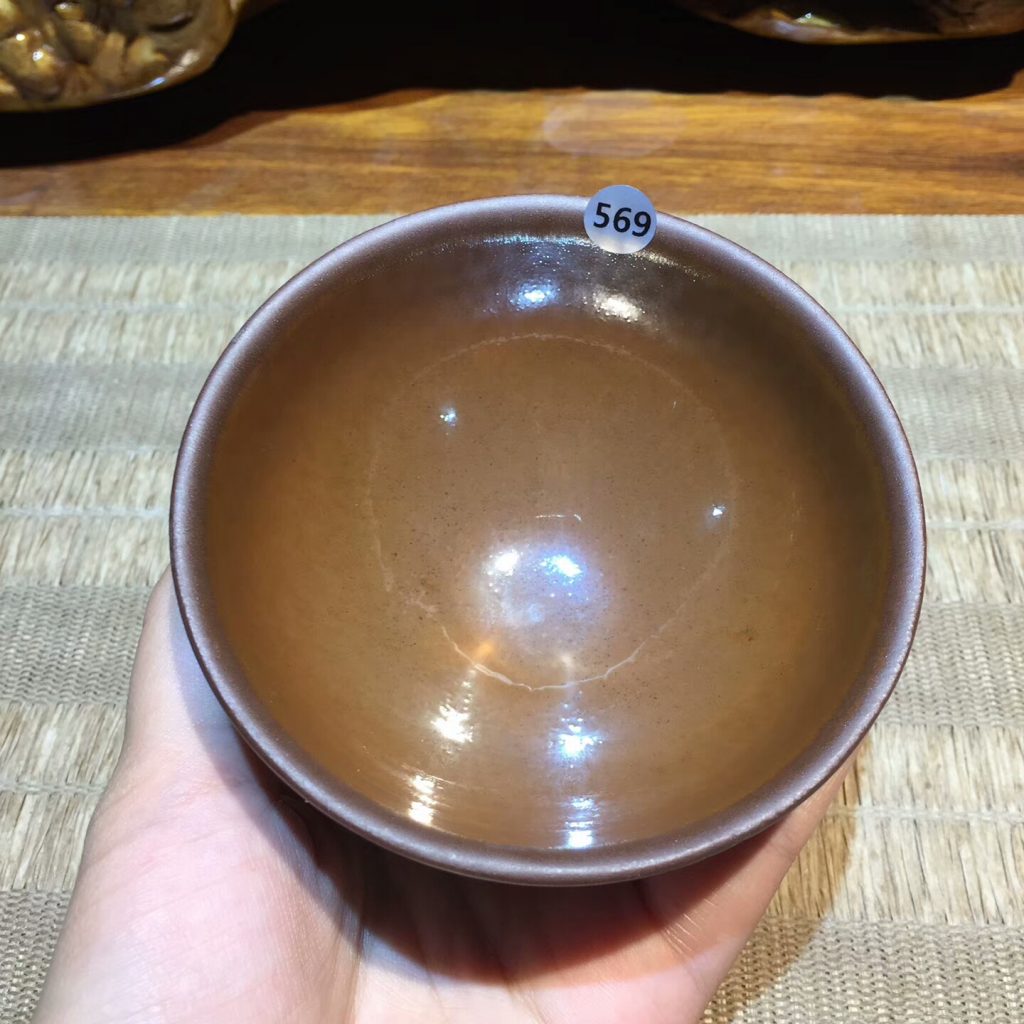 陳瑜 龍窖柴燒手工盞 柿紅釉束口：9*5