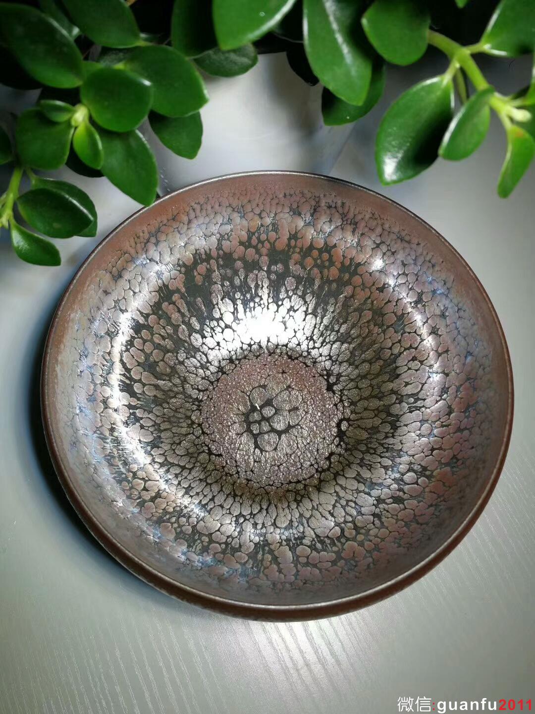 朱芳麗粉斑斂口盞：口徑15.3*8.3