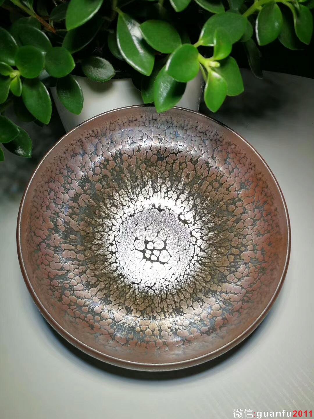 朱芳麗粉斑斂口盞：口徑15.3*8.3