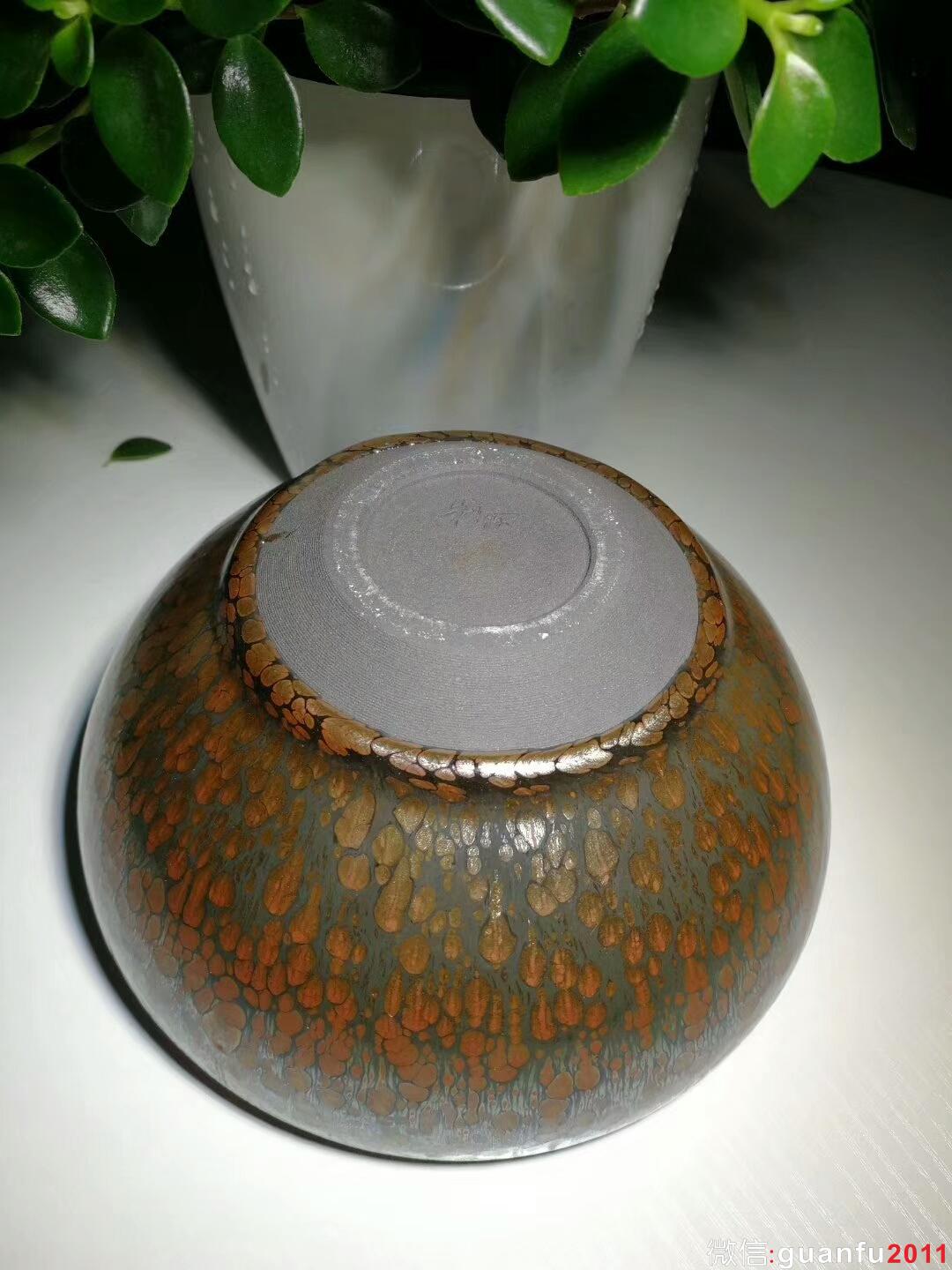 朱芳麗粉斑斂口盞：口徑15.3*8.3