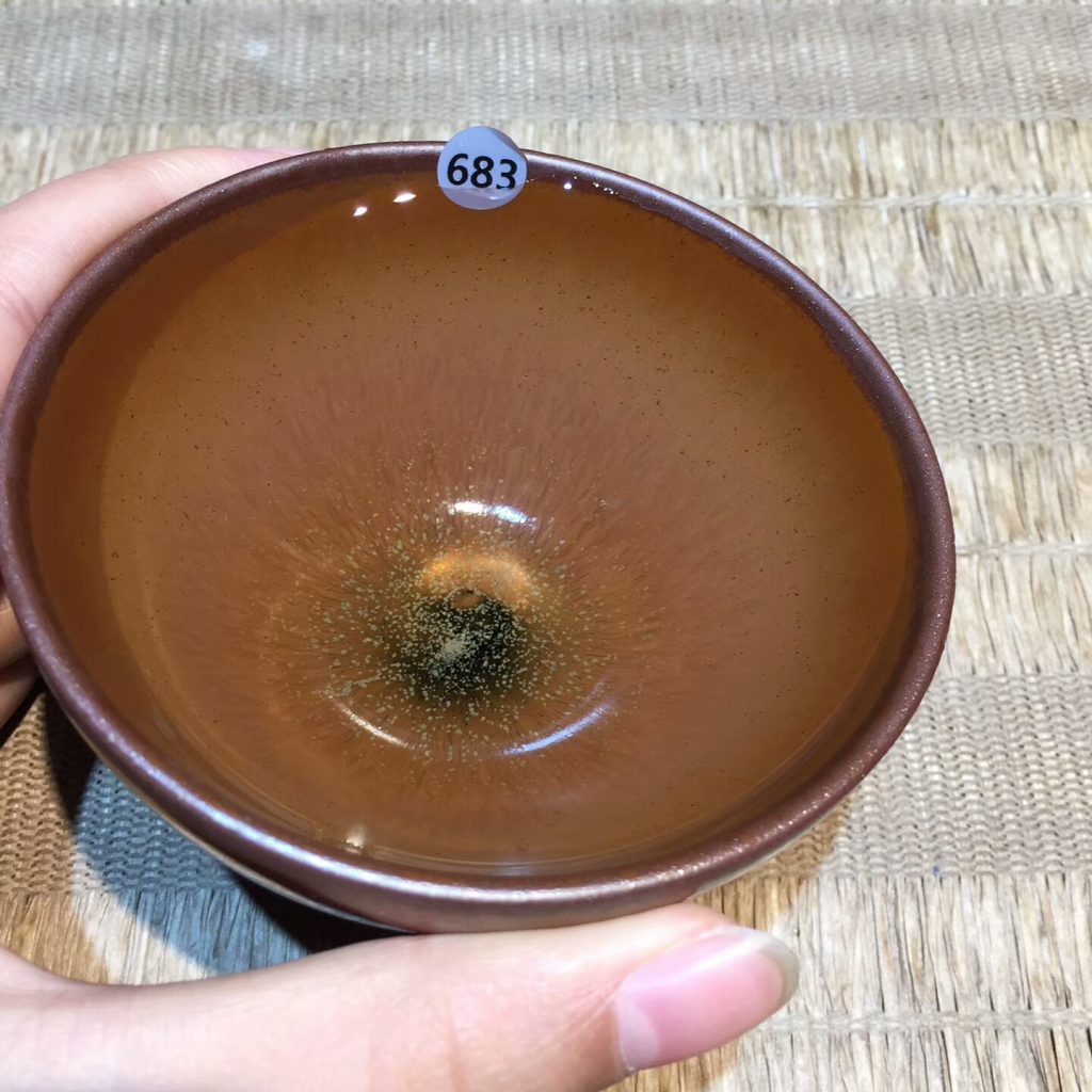 陳瑜 龍窯柴燒手工盞 柿紅釉斂口：8.8*5