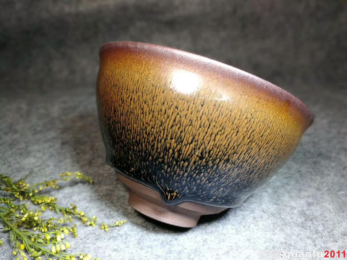 葉禮旺精美兔毫：口徑12.5*8 經(jīng)典淚釉