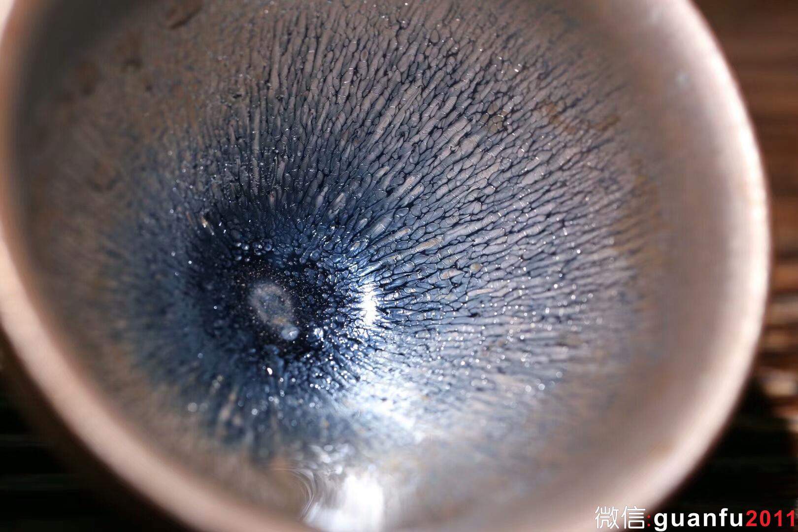 廖銘手作 柴燒建盞 似毫似滴 束口盞：口徑9