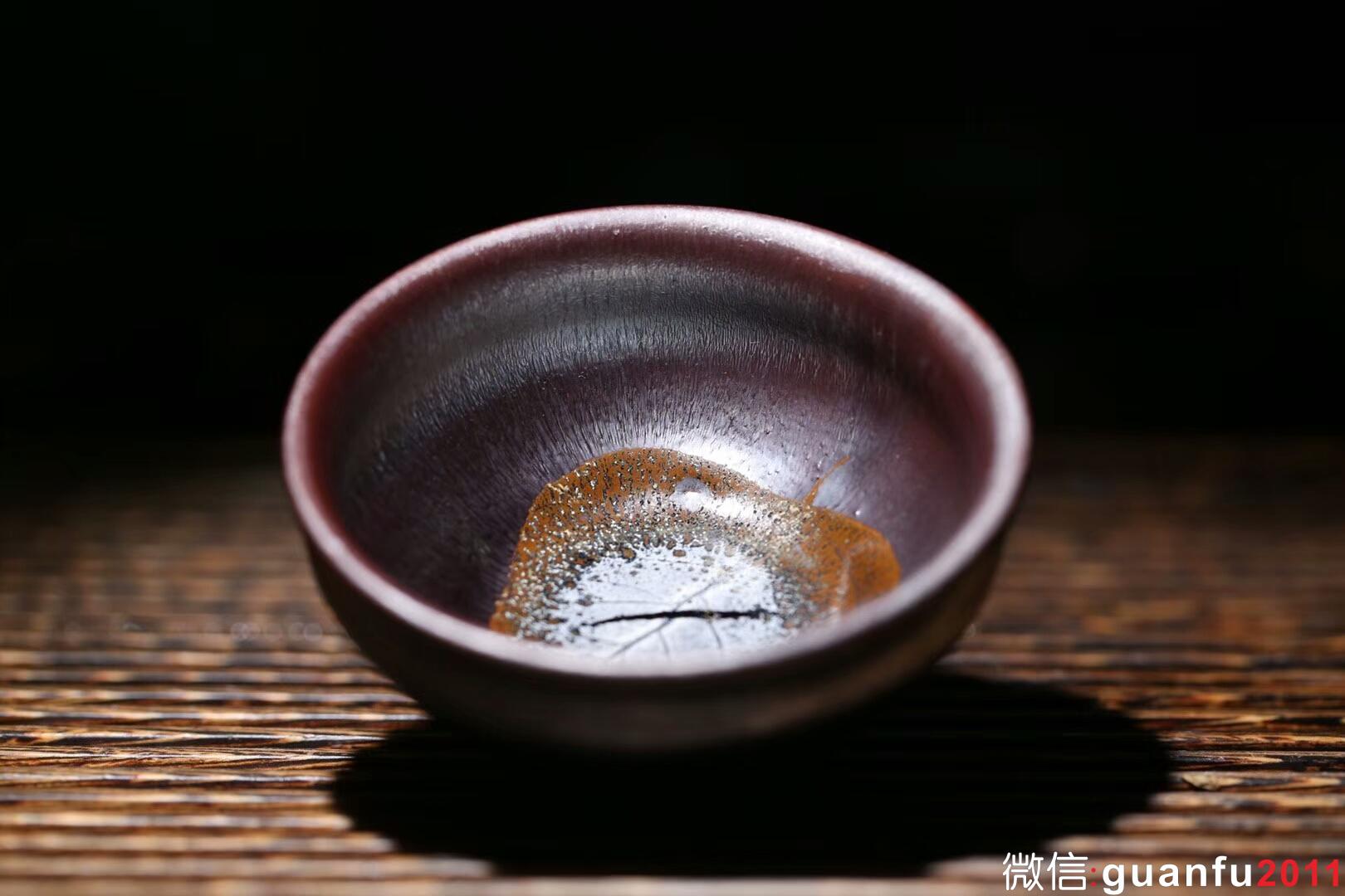 孫建興大師 虹彩木葉盞 束口：口徑8.6