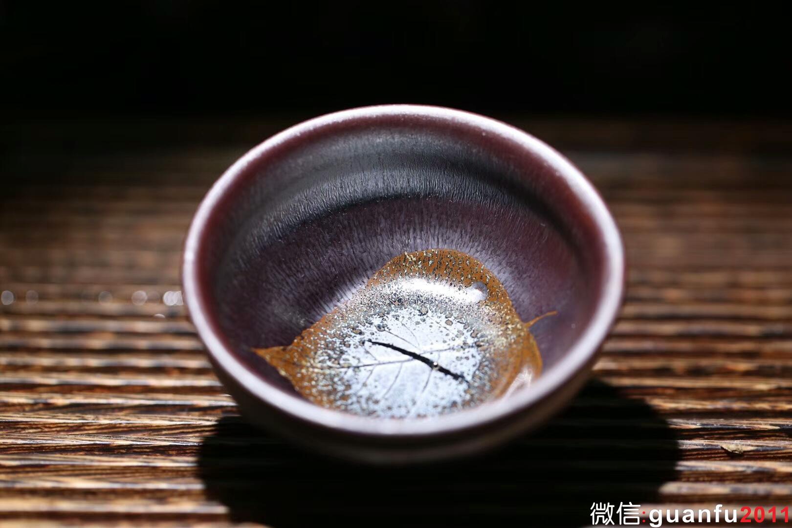 孫建興大師 虹彩木葉盞 束口：口徑8.6