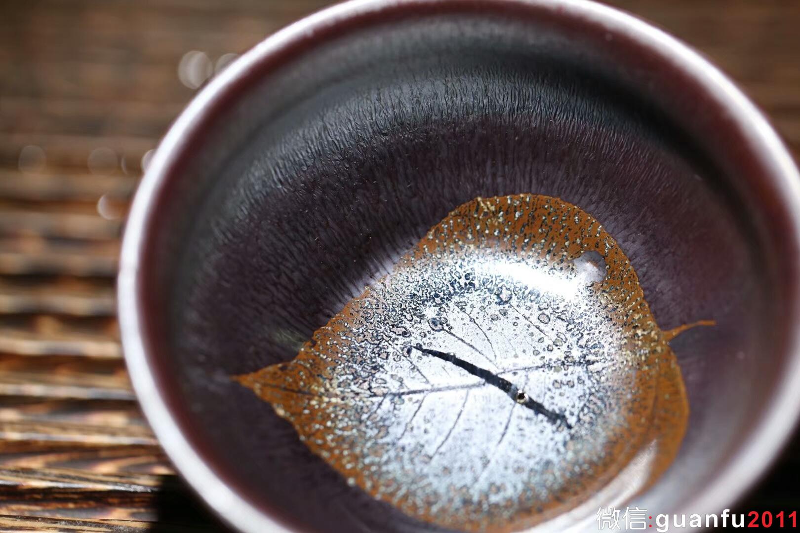 孫建興大師 虹彩木葉盞 束口：口徑8.6