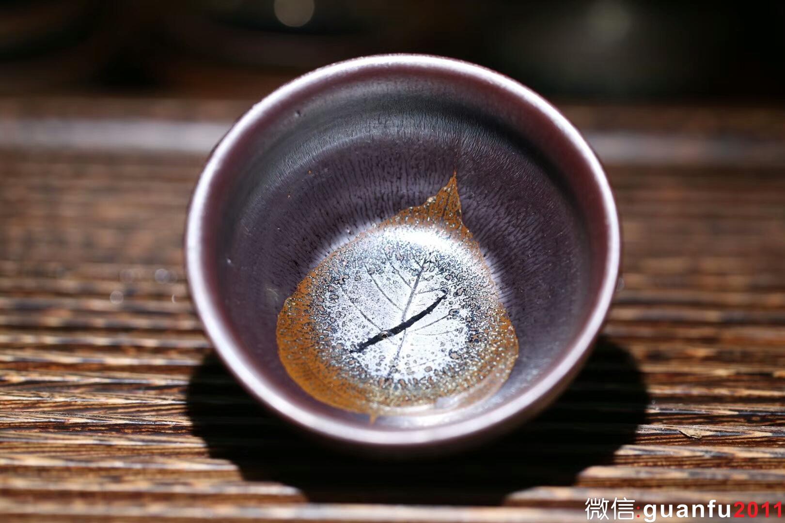 孫建興大師 虹彩木葉盞 束口：口徑8.6