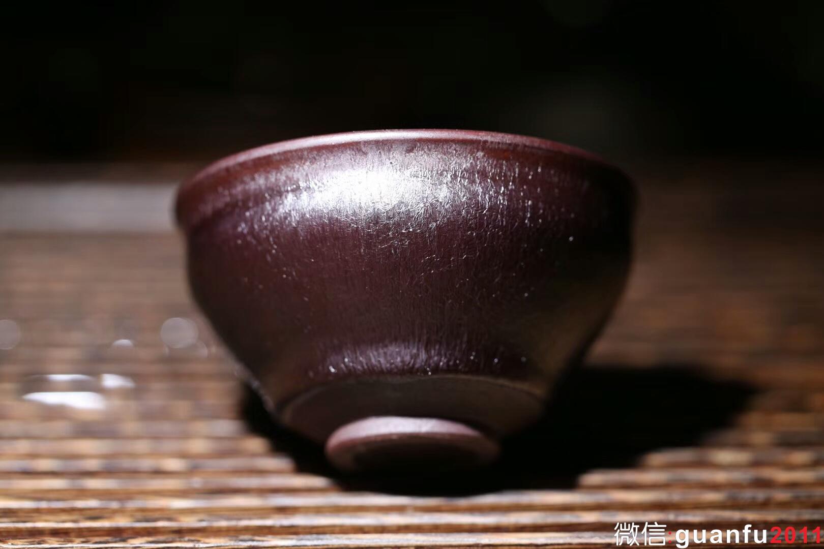 孫建興大師 虹彩木葉盞 束口：口徑8.6