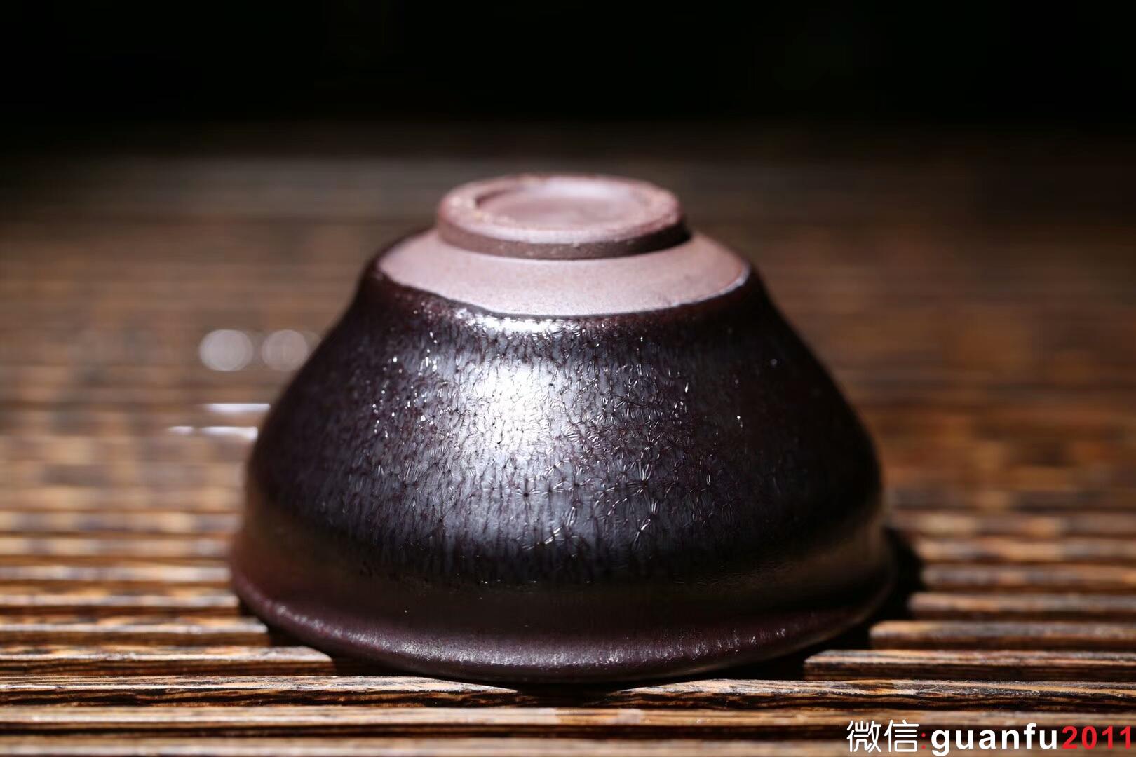 孫建興大師 虹彩木葉盞 束口：口徑8.6