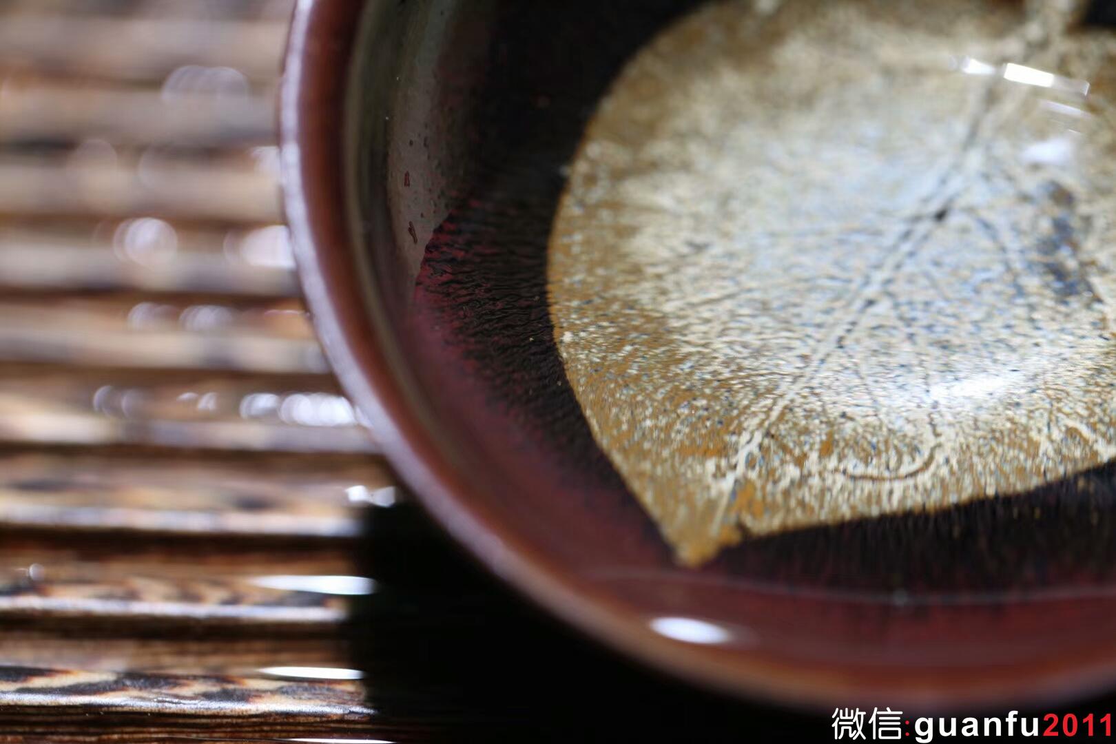 孫建興 窯變紅兔毫木葉盞 釉色豐富