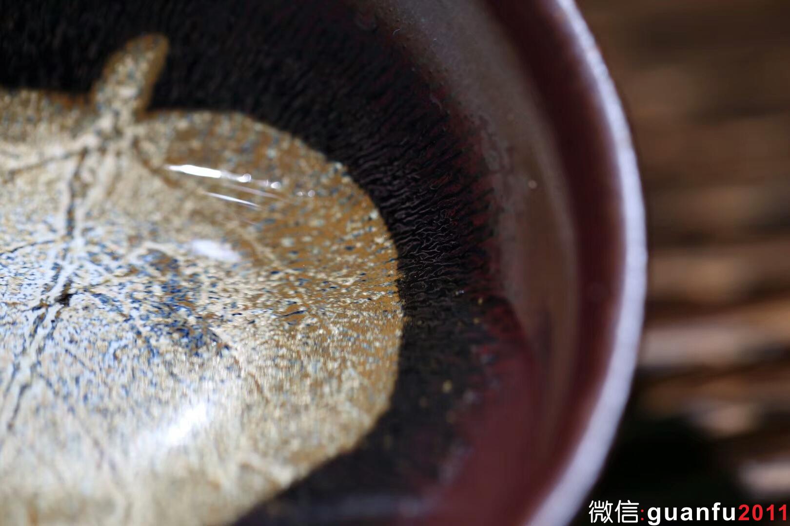 孫建興 窯變紅兔毫木葉盞 釉色豐富