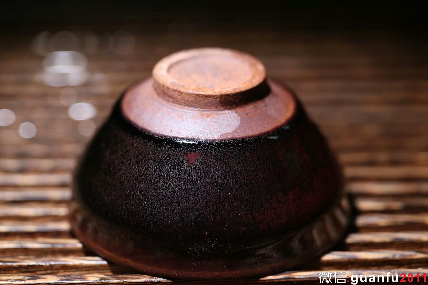 孫建興 窯變紅兔毫木葉盞 釉色豐富