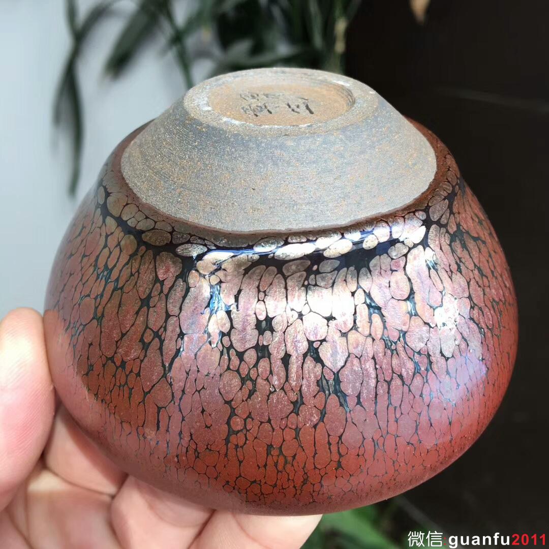 羅章生師傅 斂口紫金盞：口徑8.8肚大9.1高5