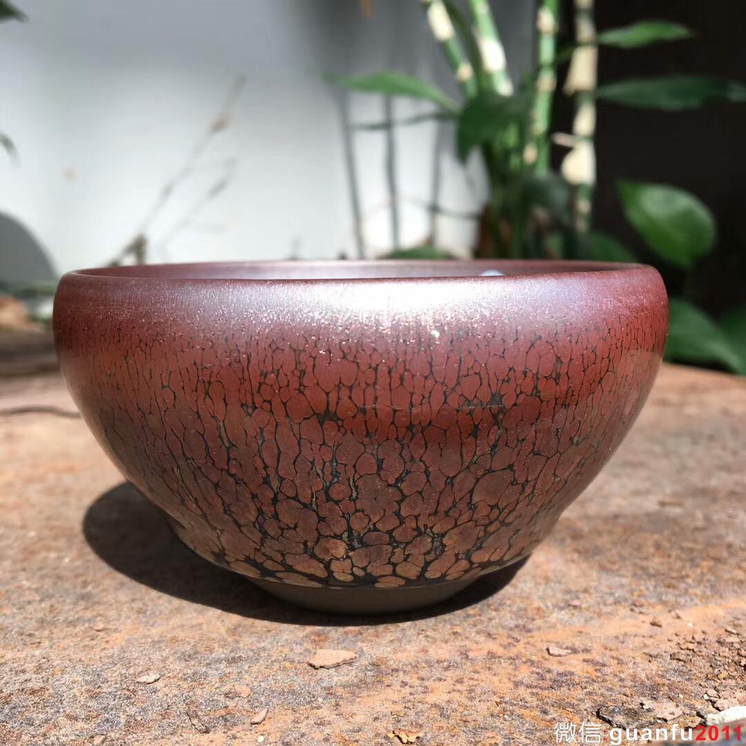 羅章生師傅 斂口紫金盞：口徑8.8肚大9.1高5