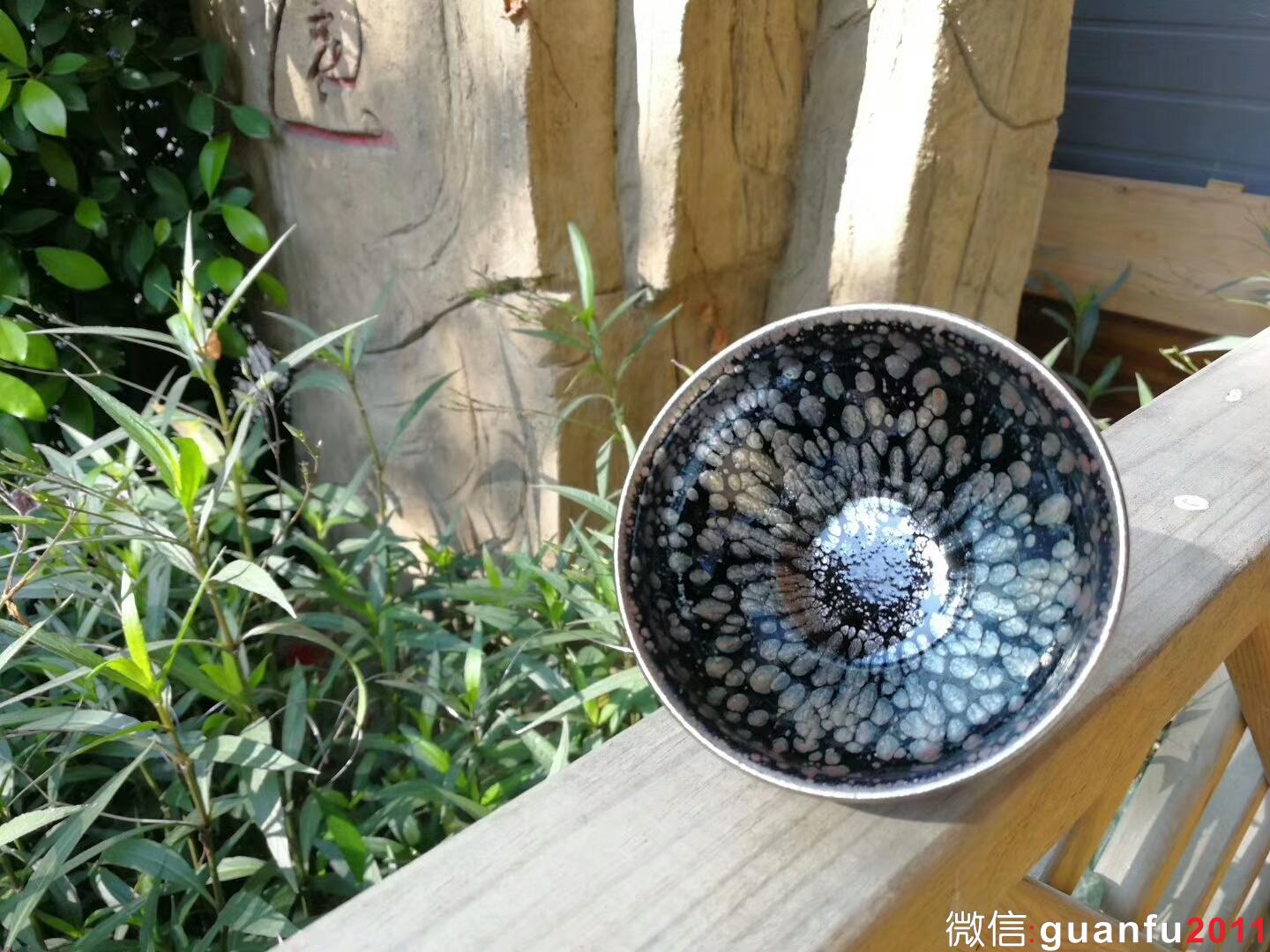 李英手制黑釉銀斑：口徑8.5*5