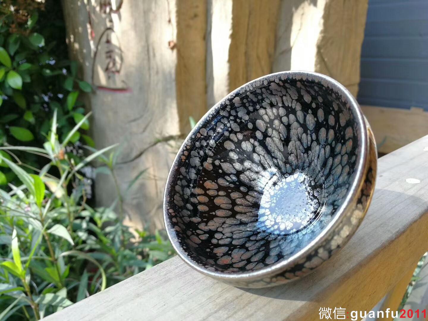 李英手制黑釉銀斑：口徑8.5*5