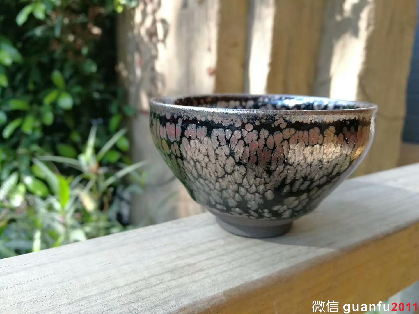 李英手制黑釉銀斑：口徑8.5*5