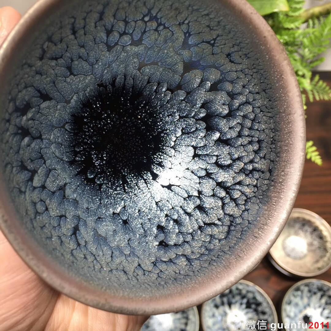 闕梅嬌老師手作 鷓鴣斑束口香爐盞：口徑9*6