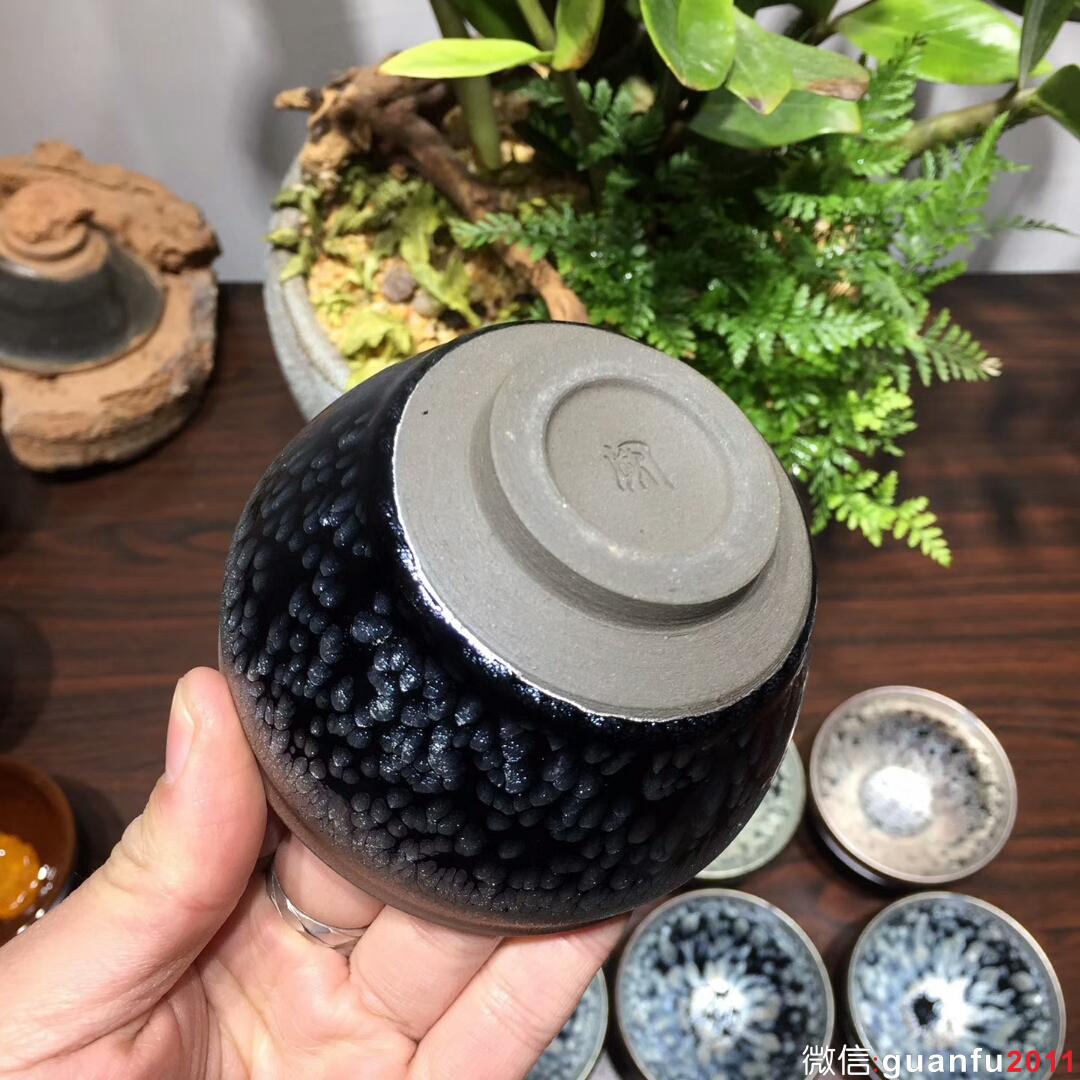 闕梅嬌老師手作 鷓鴣斑束口香爐盞：口徑9*6