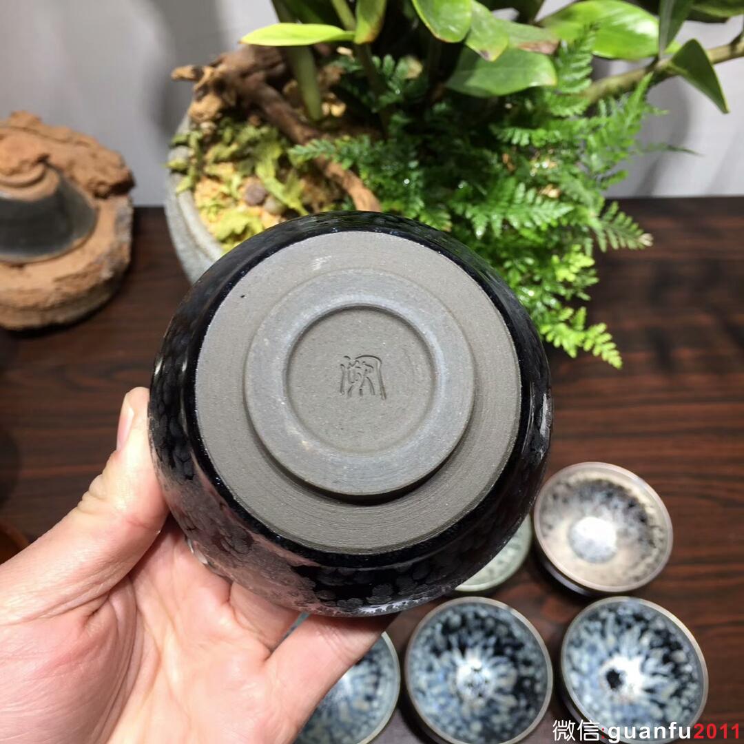 闕梅嬌老師手作 鷓鴣斑束口香爐盞：口徑9*6