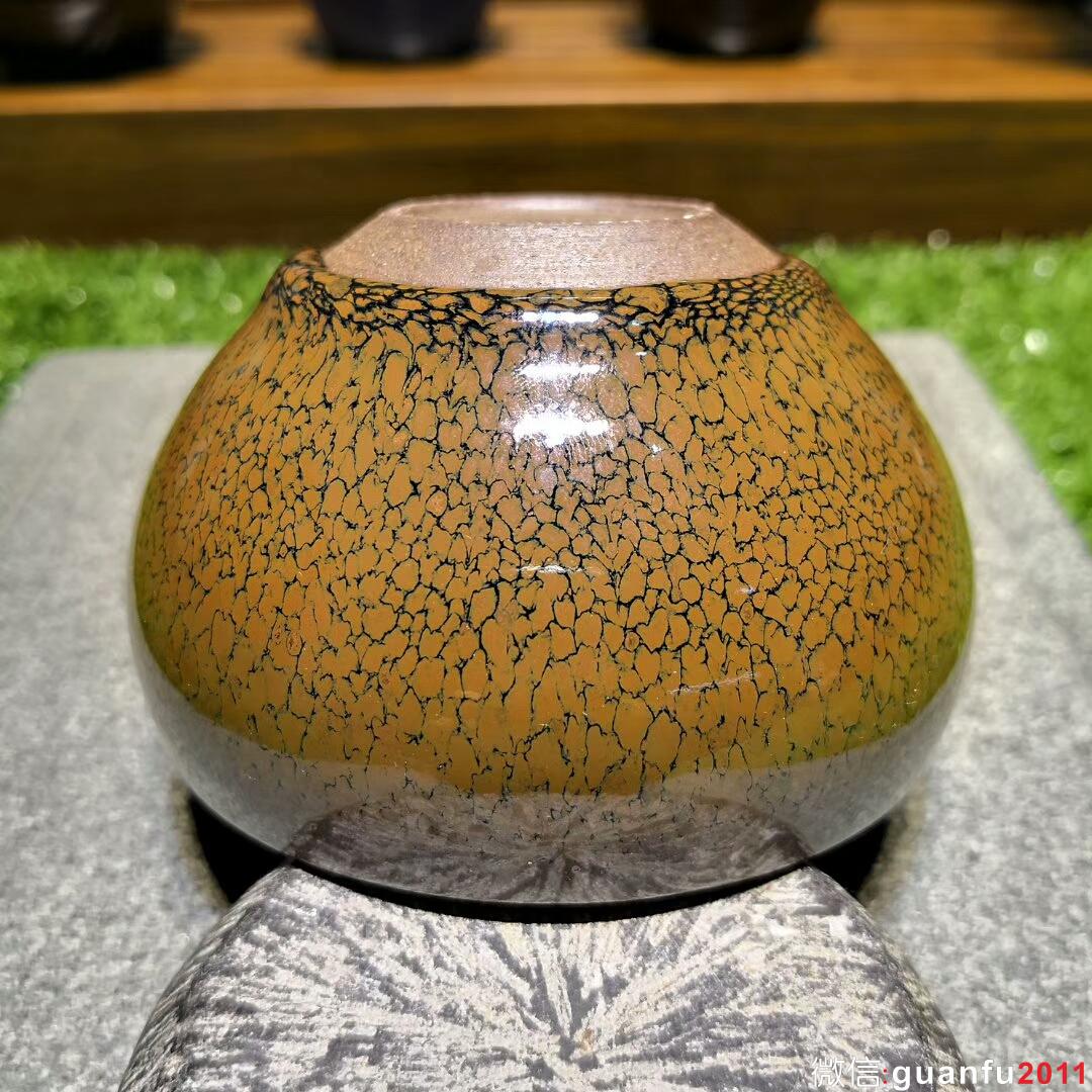 陳葉琦師傅 黃鷓鴣斑：口徑8.5*9.3*5.5