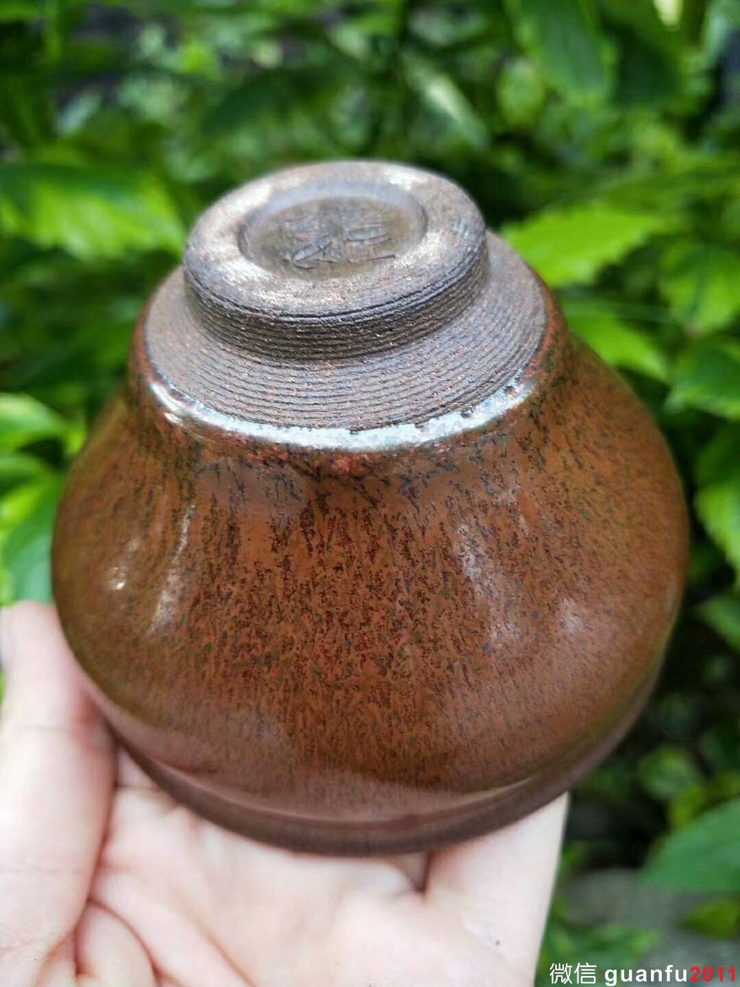 林熙 柴燒柿紅鷓鴣斑：口徑8.2*5.5