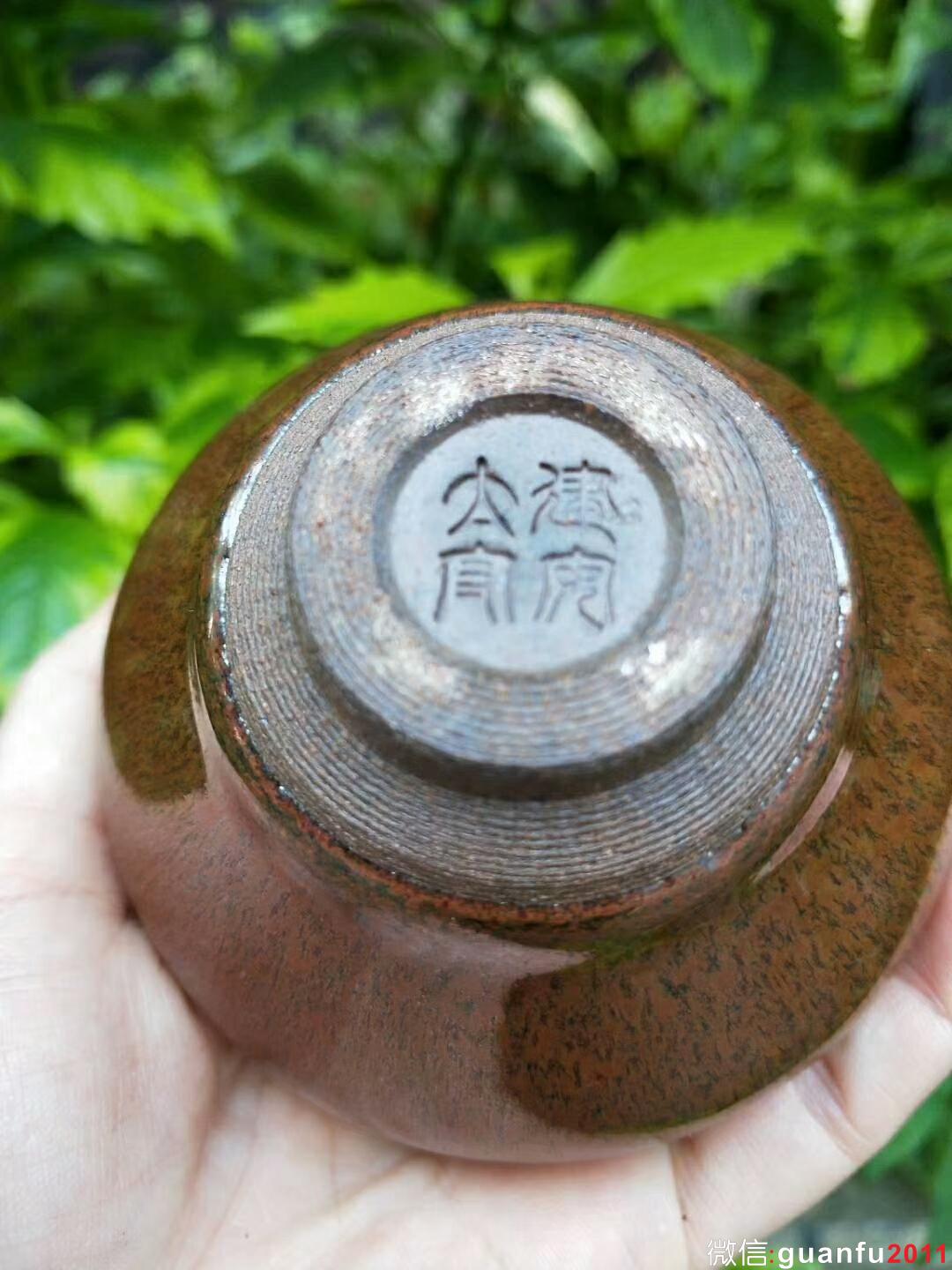 林熙 柴燒柿紅鷓鴣斑：口徑8.2*5.5