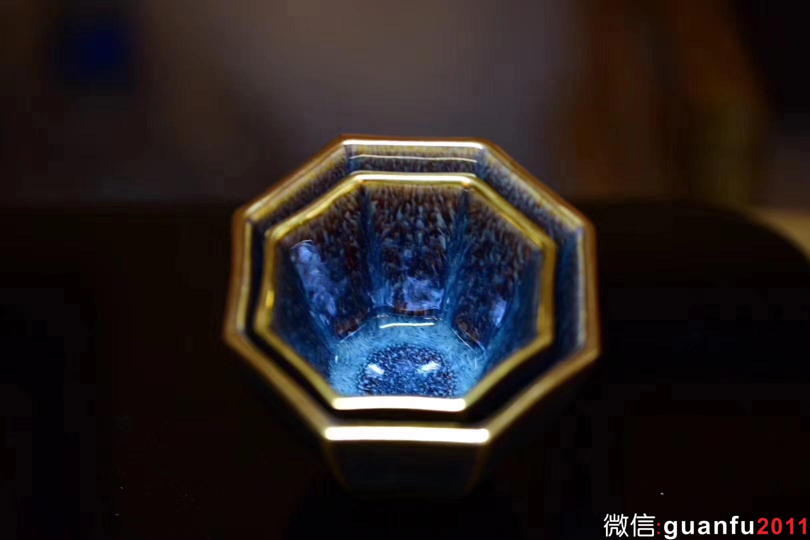 范澤鋒：老師作品-新品 全稱“國家研究員級高級工藝美術師” 中國天目第一人 八面玲瓏(描金口) 規(guī)格尺寸:10.5公分高6公分