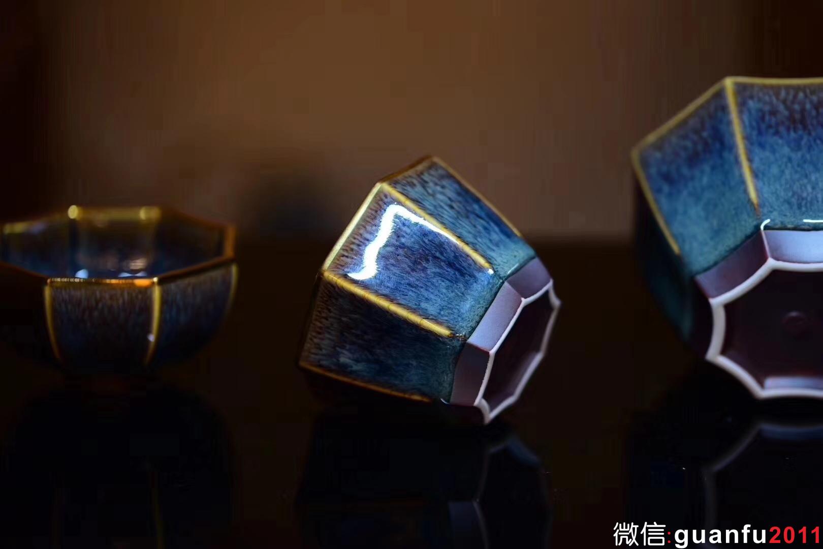 范澤鋒：老師作品-新品 全稱“國家研究員級高級工藝美術師” 中國天目第一人 八面玲瓏(描金口) 規(guī)格尺寸:10.5公分高6公分