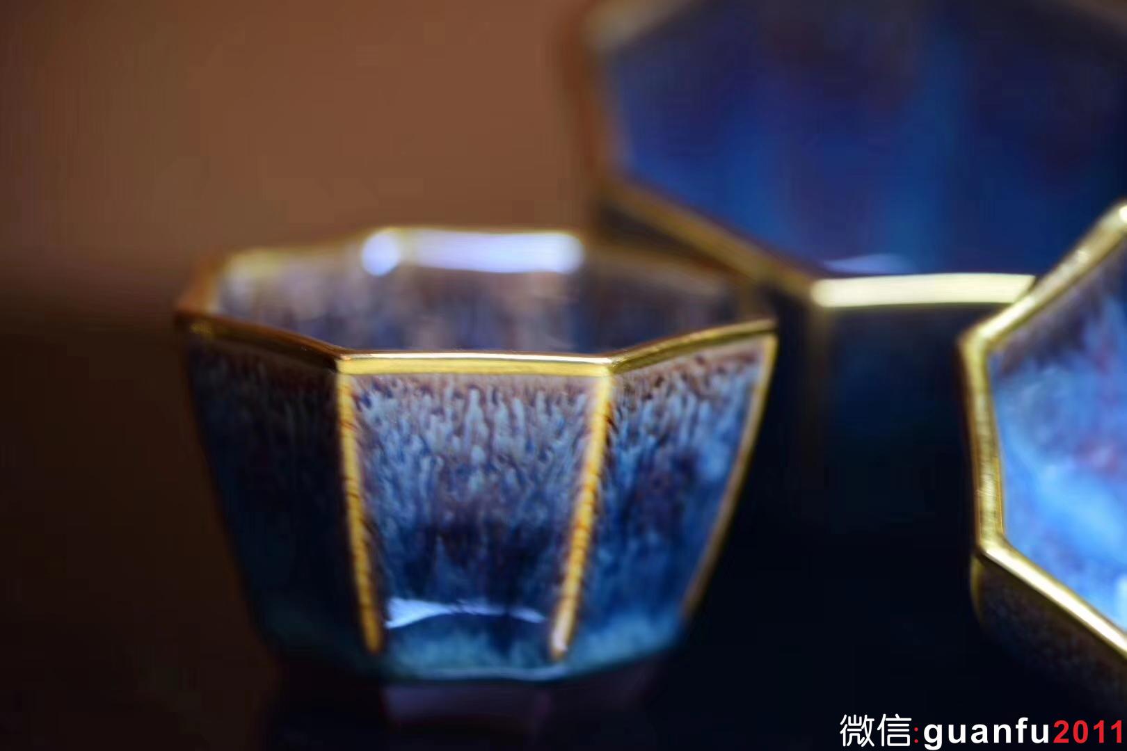 范澤鋒：老師作品-新品 全稱“國家研究員級高級工藝美術師” 中國天目第一人 八面玲瓏(描金口) 規(guī)格尺寸:10.5公分高6公分