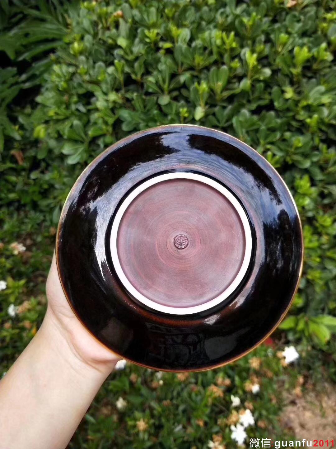 范澤鋒 星月  描金木葉盞托 口徑約15.5CM 大口收藏級別