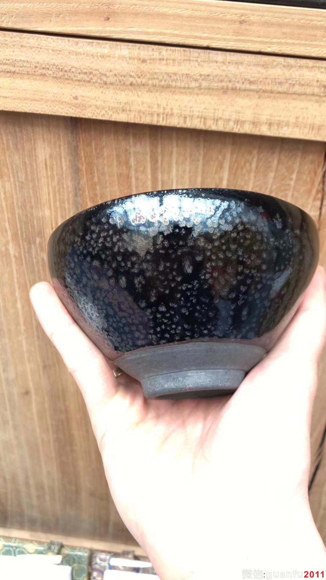 孫建興老師 國(guó)大師 95年作品 油滴 茶盞  口徑：11.5*6.7