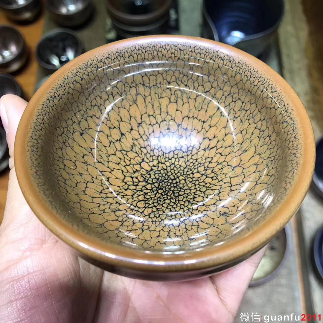 陳大鵬老師作品 黃鷓鴣斑束囗  口徑8.4高4.5公分