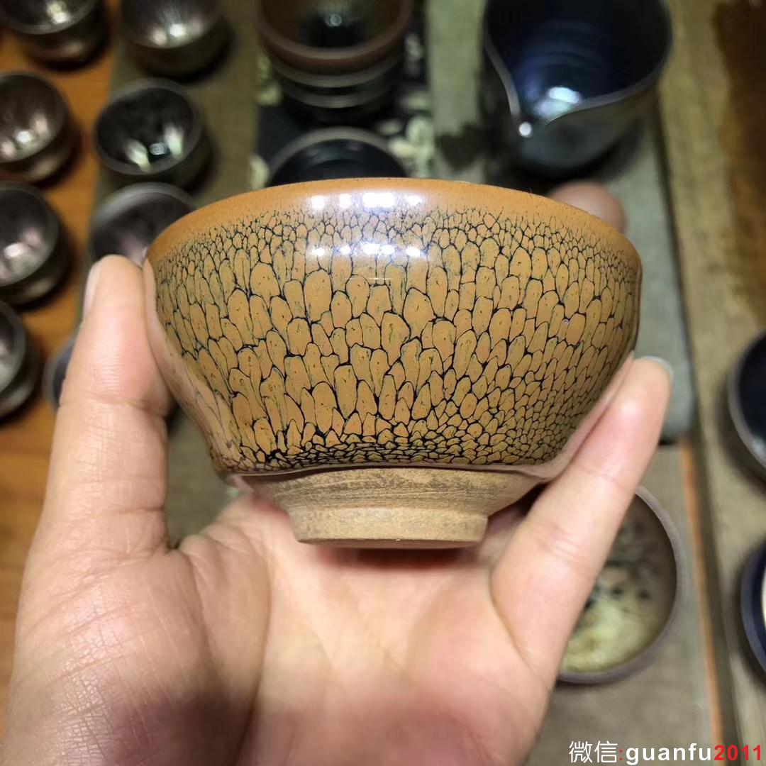 陳大鵬老師作品 黃鷓鴣斑束囗  口徑8.4高4.5公分