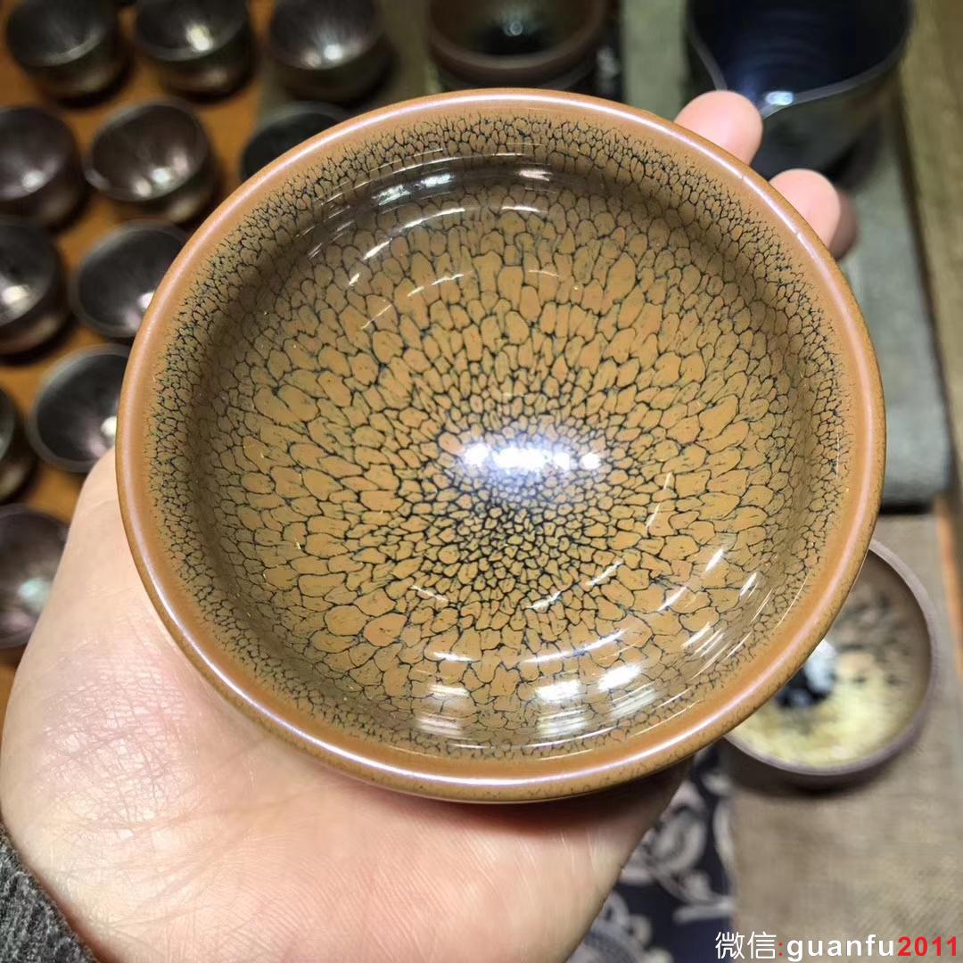 陳大鵬老師作品 黃鷓鴣斑束囗  口徑8.4高4.5公分