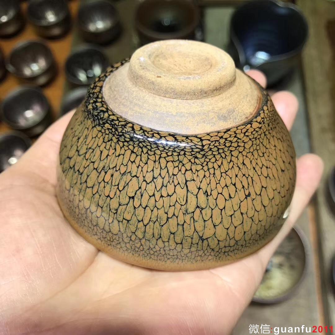 陳大鵬老師作品 黃鷓鴣斑束囗  口徑8.4高4.5公分