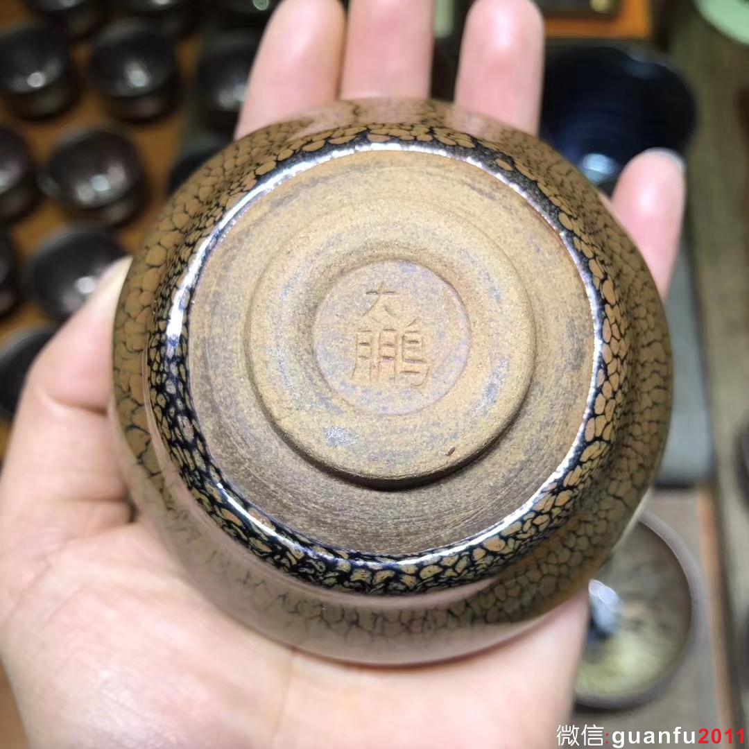 陳大鵬老師作品 黃鷓鴣斑束囗  口徑8.4高4.5公分