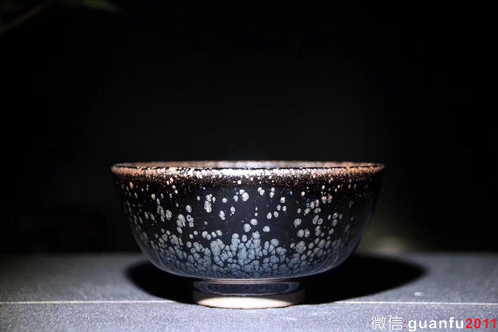 陳春華老師 傳統(tǒng)黑釉油滴  山棗碗 口徑9.5 高5