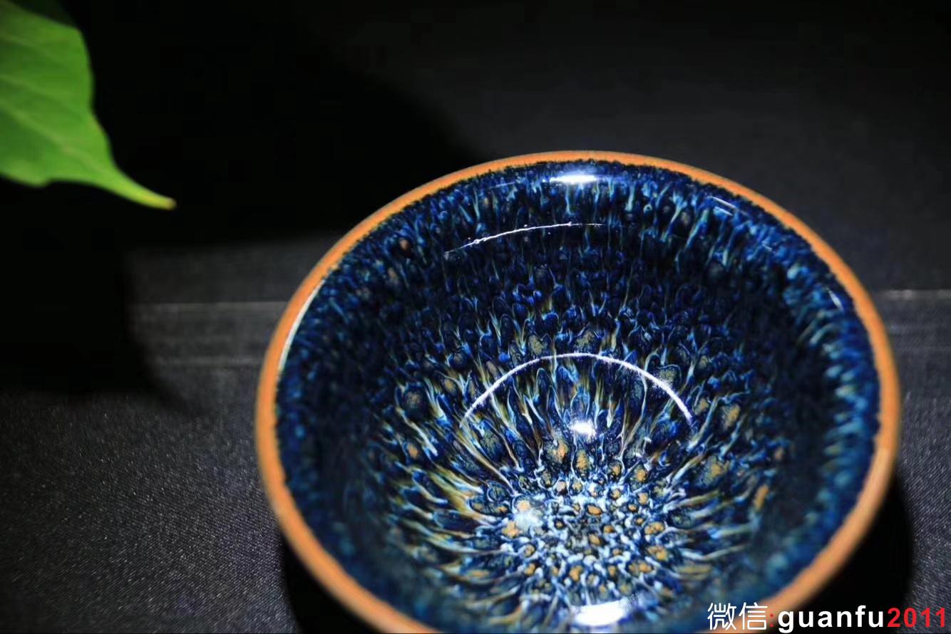 郭明欽老師作品:斗笠·油滴天目盞，完美無(wú)瑕精品、8cm * 4.4cm