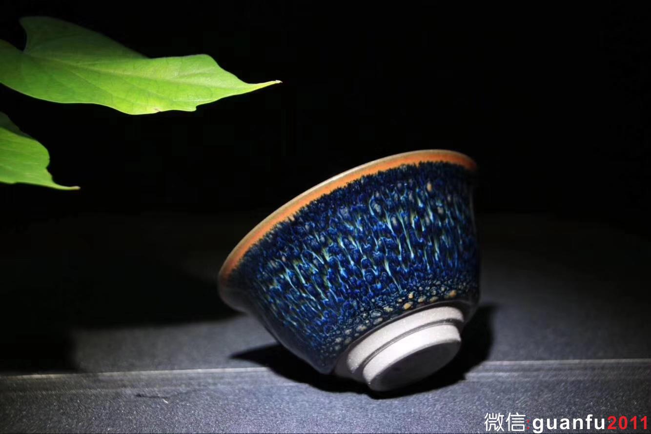 郭明欽老師作品:斗笠·油滴天目盞，完美無(wú)瑕精品、8cm * 4.4cm