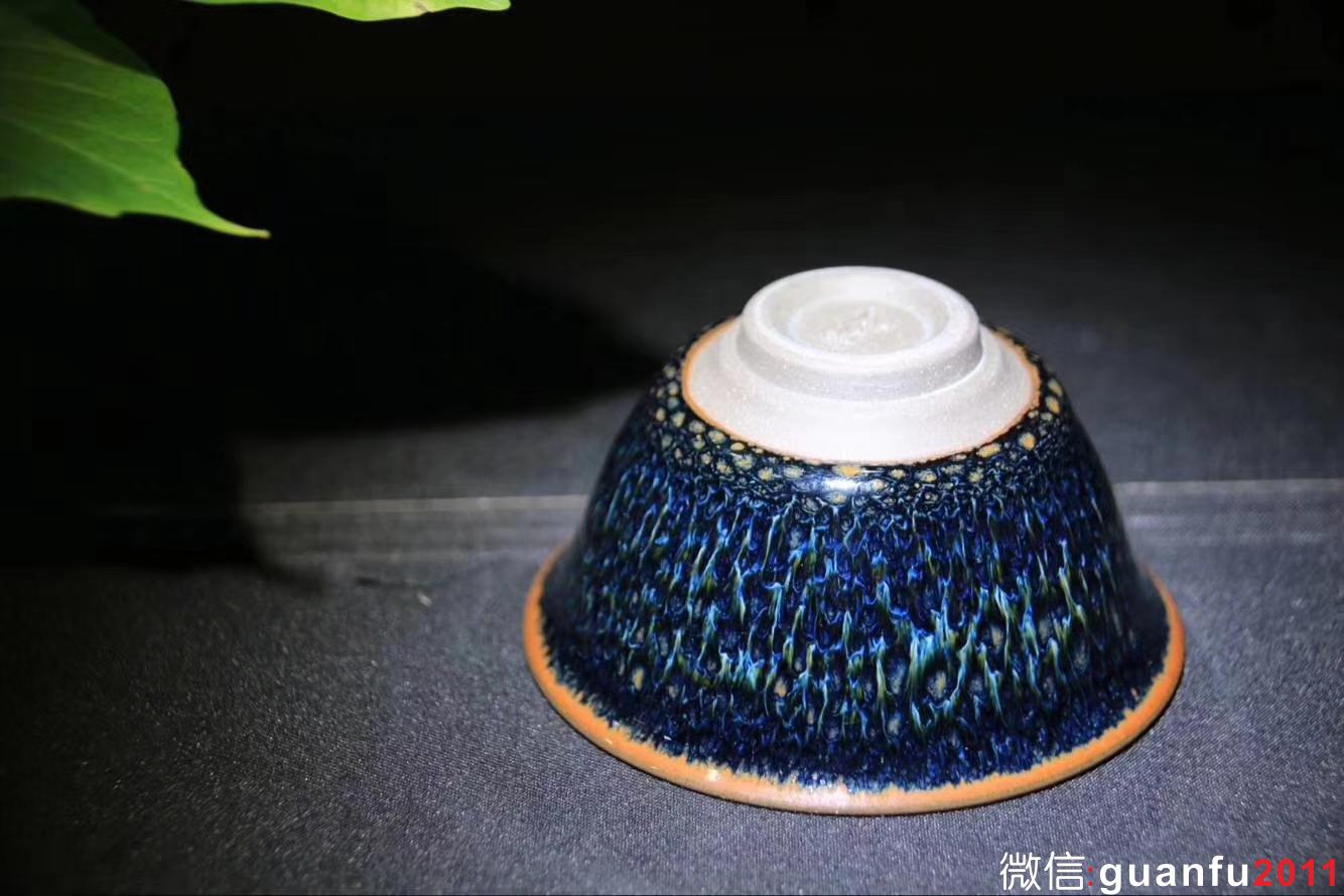郭明欽老師作品:斗笠·油滴天目盞，完美無(wú)瑕精品、8cm * 4.4cm