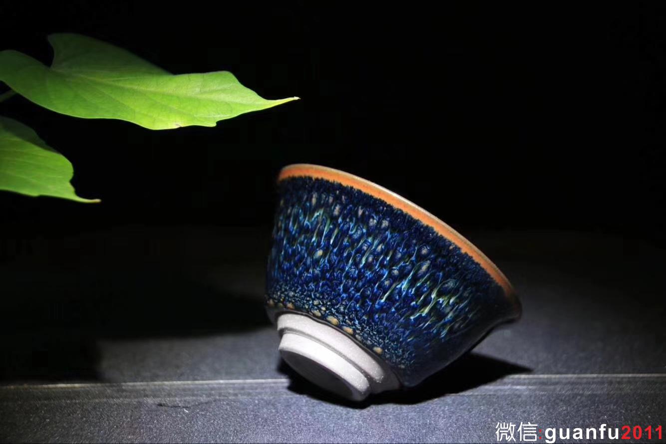 郭明欽老師作品:斗笠·油滴天目盞，完美無(wú)瑕精品、8cm * 4.4cm