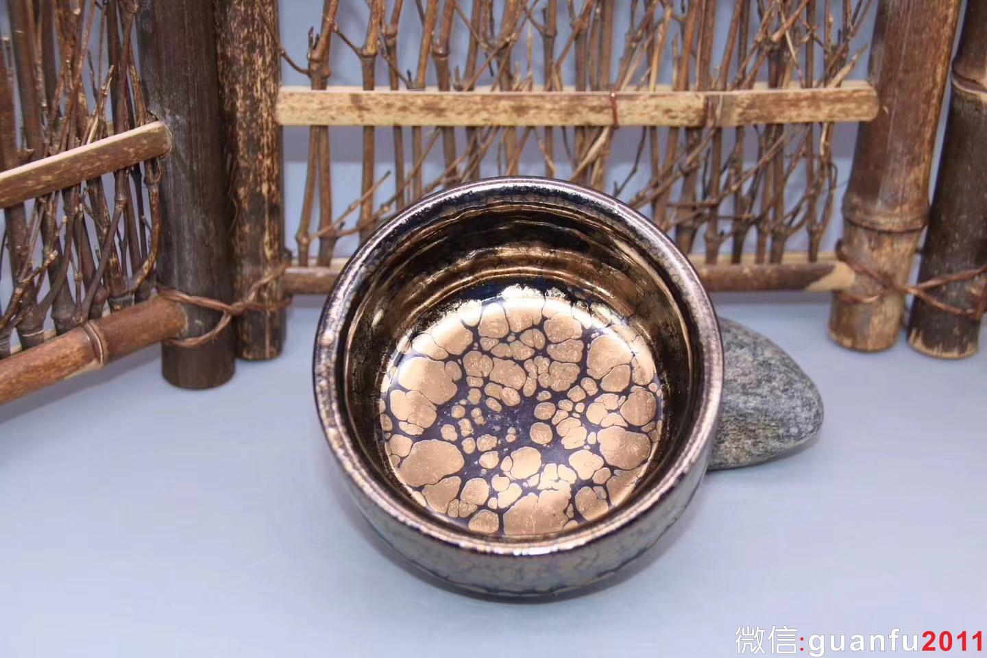 黃上興老師作品：星云缽·金油滴茶盞、完美無瑕精品，口徑9cm 高度5.5cm