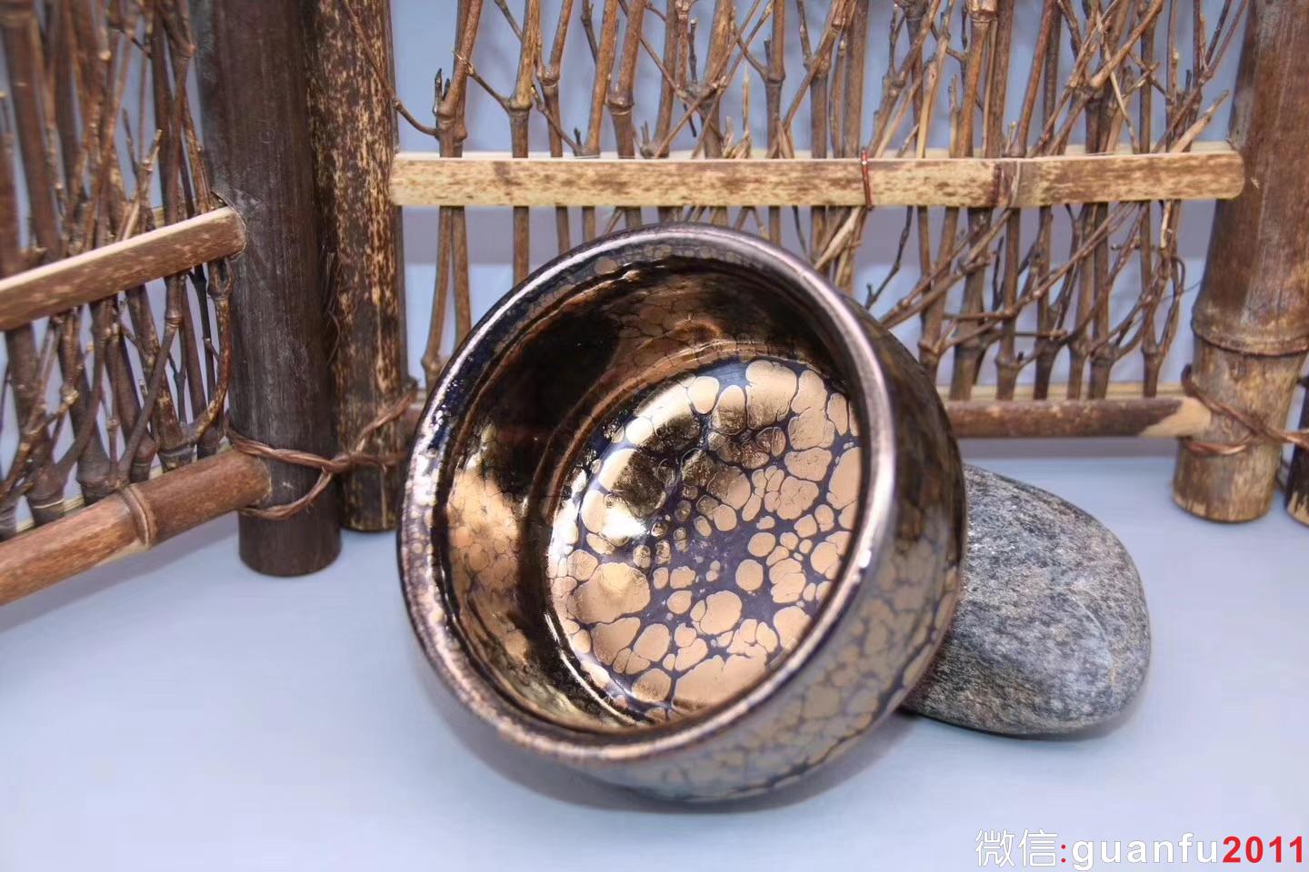 黃上興老師作品：星云缽·金油滴茶盞、完美無瑕精品，口徑9cm 高度5.5cm