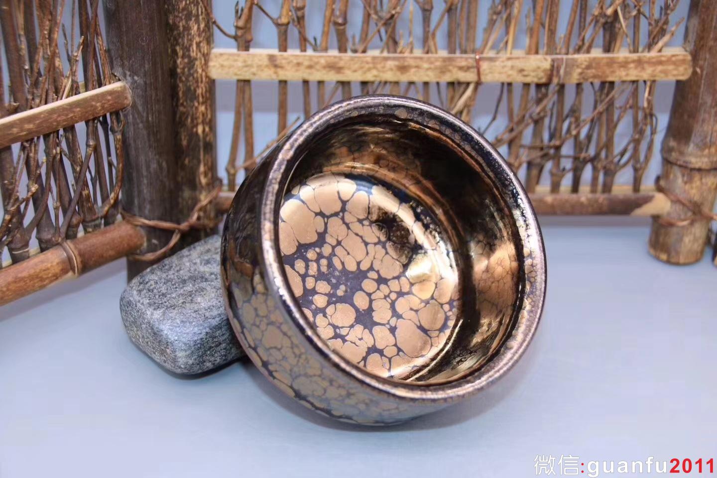 黃上興老師作品：星云缽·金油滴茶盞、完美無瑕精品，口徑9cm 高度5.5cm