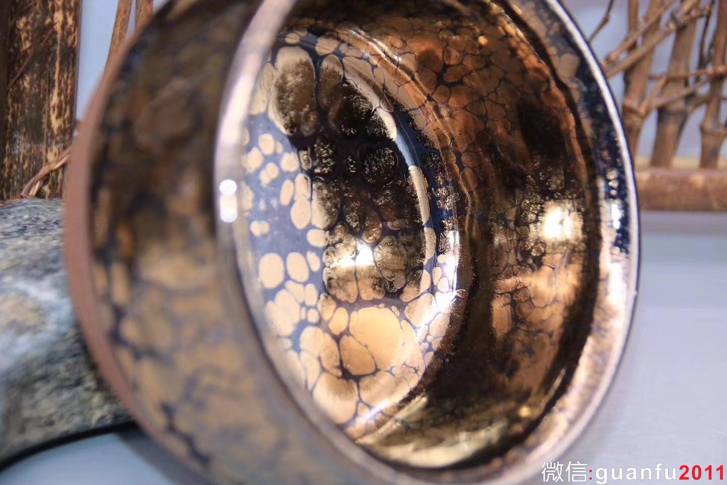 黃上興老師作品：星云缽·金油滴茶盞、完美無瑕精品，口徑9cm 高度5.5cm